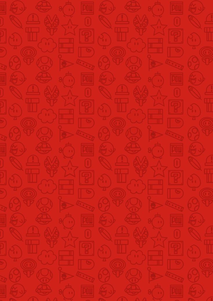 a red background with different icons on it