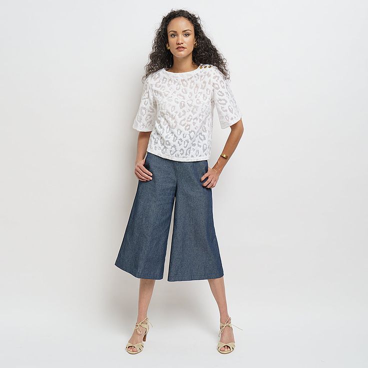 The must-have piece for any woman on-the-go! The Josephine culottes are the perfect balance of comfort and style, designed to effortlessly take you from your morning work meeting to running errands to simply lounging at home without skipping a beat. But what we love most about these culottes is their chic, flared legs that fall just below the knee, accentuating your legs and drawing attention to any fabulous shoes you might be wearing. And let's not forget the pockets! With slant pockets on the Versatile Spring Jeans For Business Casual, Casual Relaxed Fit Cropped Culottes, Versatile Jeans For Business Casual In Spring, Versatile Jeans For Business Casual Spring Season, Versatile Business Casual Jeans For Spring, Mid-rise Wide Leg Pants For Spring Day Out, Spring Casual Pants For Gatherings, Versatile Spring Culottes, Versatile Straight Leg Culottes For Spring