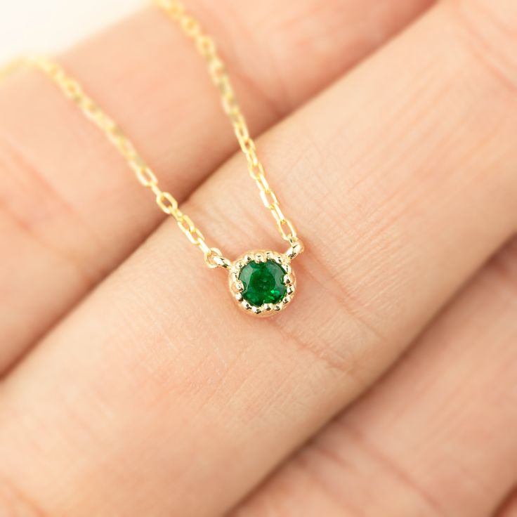 "Give this genuine birthstone stone necklace to celebrate the special month. * Stone size: ≈3mm * Setting size: ≈4.3mm * 16~18\" adjustable chain * Solid 14k yellow gold is in stock * 14k rose gold and white gold available for custom order * Made of 100% recycled precious metal and ethically sourced gemstone * Comes in a gift box with a bow ready for gifting * Handmade with love and great care in New York ~~Birthstone~~ January -Rhodlite Garnet February -Amethyst March -Aquamarine April -Diamond Push Gifts, Star And Moon Necklace, Dainty Wedding Ring, Mother Necklace, Fine Gold Jewelry, Amethyst And Diamond Ring, Constellation Necklace, Solitaire Necklaces, Mothers Necklace