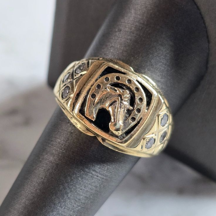 A Mens Vintage Estate 14k Yellow Gold Diamond Horseshoe Ring. Ring Weighs 8.7g And Is A Size 10.25. There Are About .30cts Of Diamonds In This Ring. The Width Of The Ring Is 1/2". Any Questions Please Dont Hesitate To Ask. Be Sure To Check Out Some Of Our Other Great Items Up For Sale. Thank You. Horseshoe Ring, Mens Accessories Jewelry, Mens Vintage, Ring Ring, Vintage Men, Gold Diamond, Mens Accessories, Diamonds, Yellow Gold