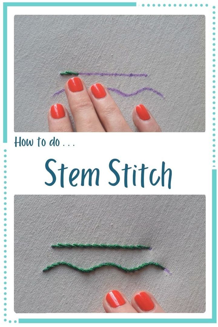 Stem Stitch – Paraffle Embroidery Stitch Watch, Embroidery Stitches Flowers, Stem Stitch, Lazy Daisy Stitch, Feather Stitch, Basic Stitches, Embroidery Stitching, Framed Embroidery, Hand Embroidery Tutorial