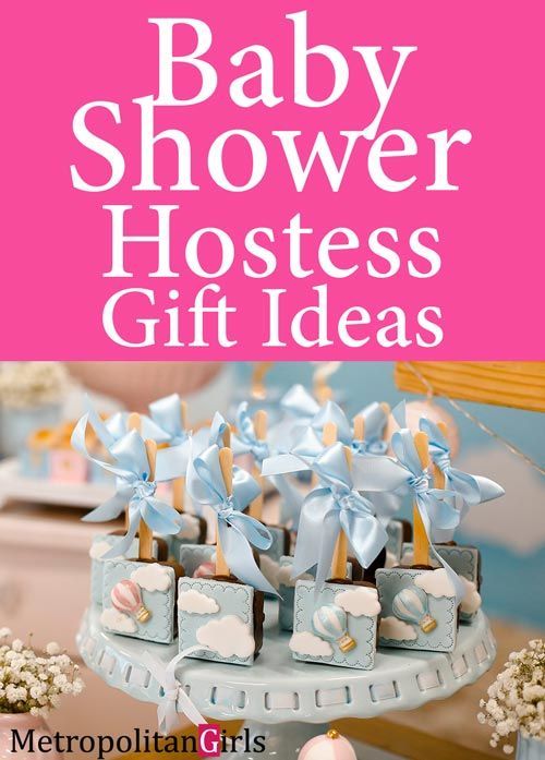 baby shower hostess gift ideas with text overlay