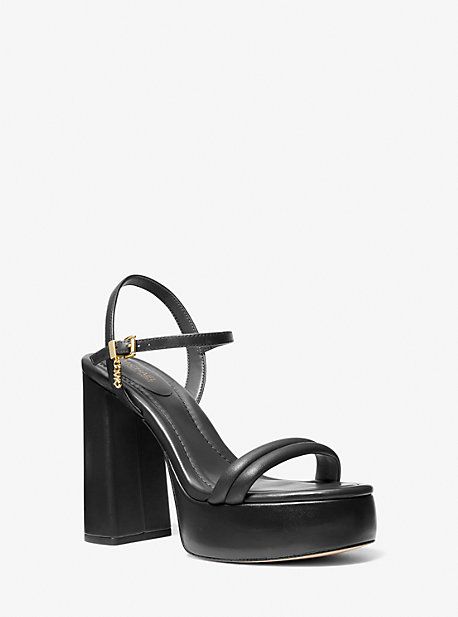 Carmen Faux Leather Platform Sandal | Michael Kors Mk Sandals, Michael Kors Sandals, Leather Platform Sandals, Sandal Heels, Cute Sandals, Final Touch, Comfy Shoes, Sandal Fashion, Platform Heels