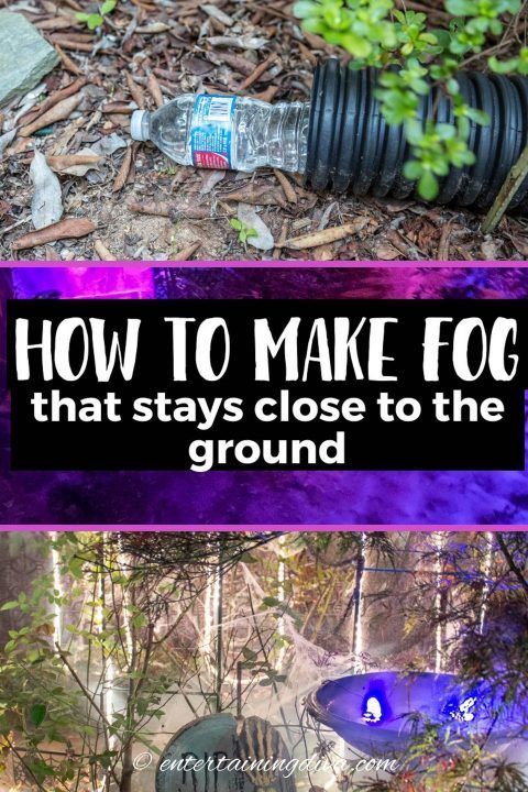 two pictures with the words how to make fog that stays close to the ground and in front of them