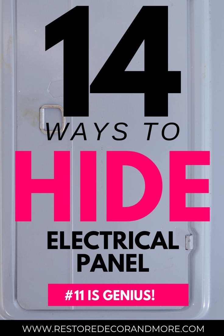 Diy Hide Electrical Panel, Cover For Breaker Box Diy, How To Disguise Wall Plugs, Ways To Cover Breaker Panel, Ideas To Cover Up Electric Panel, Laundry Room With Electrical Panel, Hidden Electrical Panel Living Rooms, Wall Hiding Ideas, Ways To Cover Electrical Box Inside