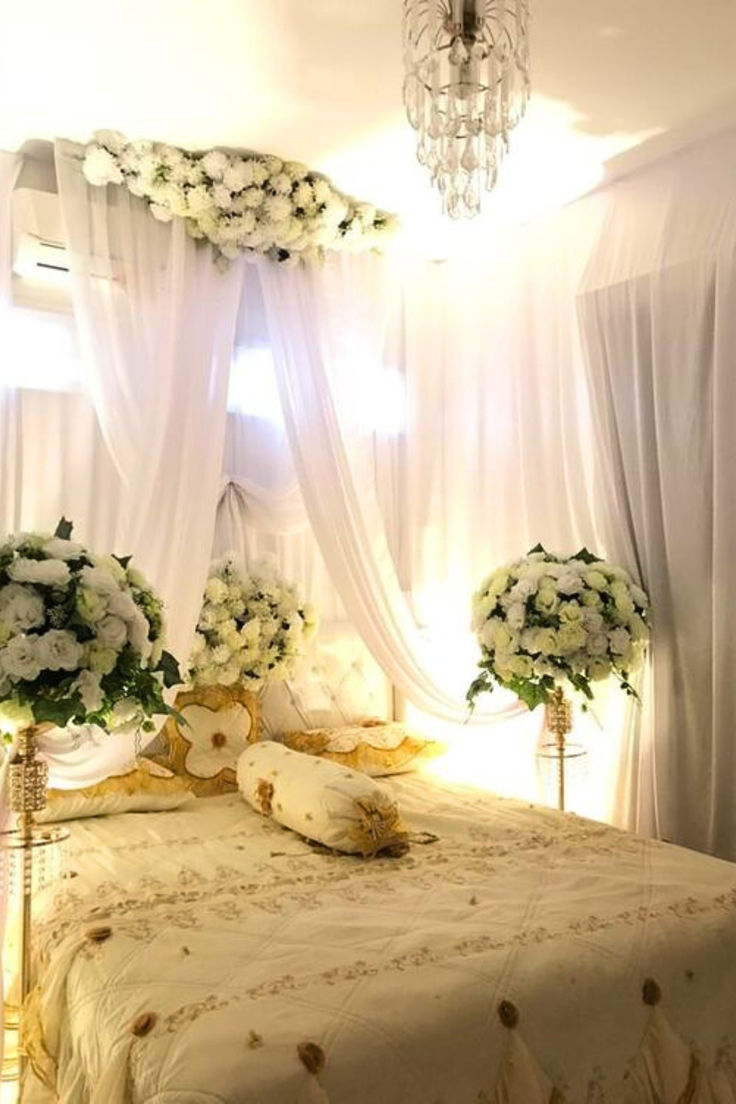 Honeymoon Bedroom Ideas For Couple
#HoneymoonBliss #RomanticRetreat #BedroomGoals #HoneymoonSuite #RomanceInBed #CherishedMoments #CandlelitLove #LoversParadise #CouplesRomance #BedroomIdeas #CouplesGoals Bilik Pengantin Ideas Simple, Bride Bedroom Decoration, Bad Room Decoration, Bedroom Modern Ideas, Bilik Pengantin, Wedding Night Bedroom, Canopy Bed Drapes, Honeymoon Bedroom, Bridal Room Decor