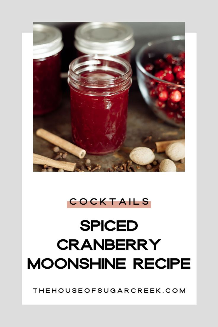 the recipe for cranberry moonhine is shown