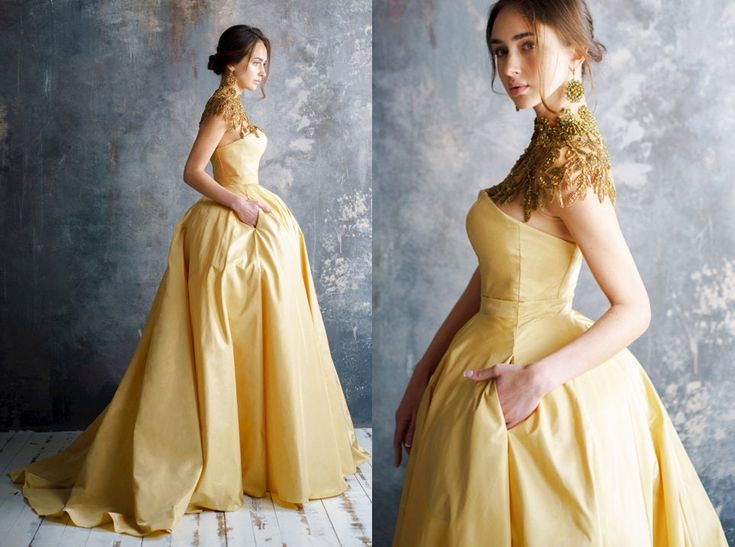 Sunflower Gown, Golden Wedding Dress, Golden Gown, Evening Maxi Dress, Gold Wedding Dress, Golden Dress, Bee Inspired, Princess Wedding Dress, Etsy Wedding Dress