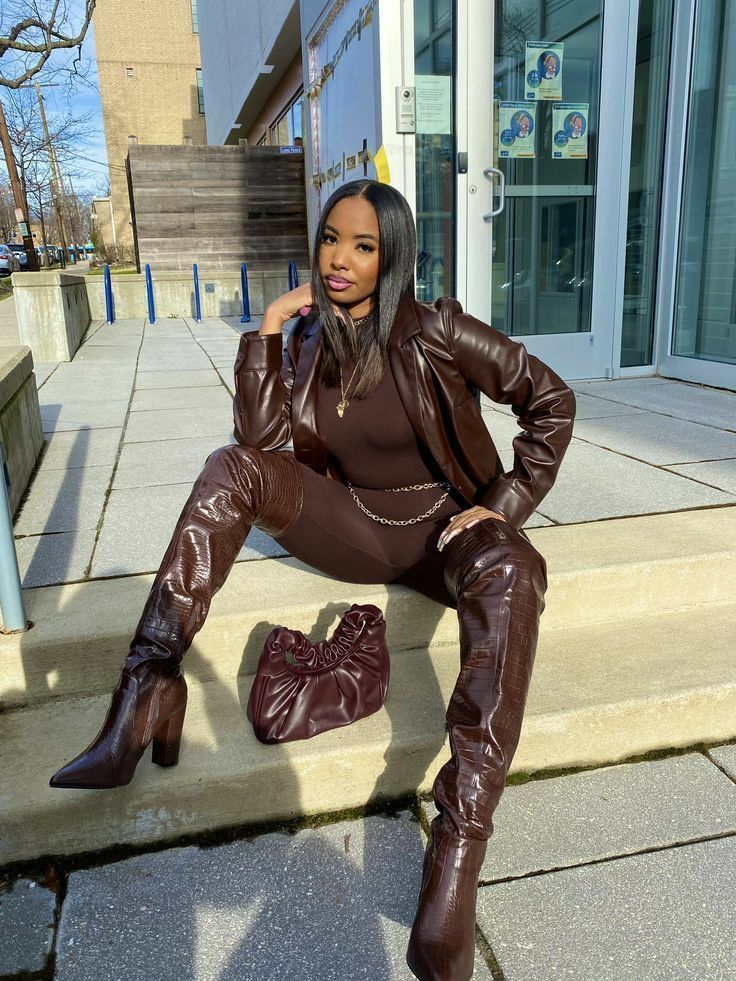 All Brown Outfit Black Women, Brown Monochrome Outfit, Monochromatic Fashion, Brown Outfit, Dope Fashion, Baddie Outfits, Looks Vintage, Fashion Killa, Autumn Winter Fashion