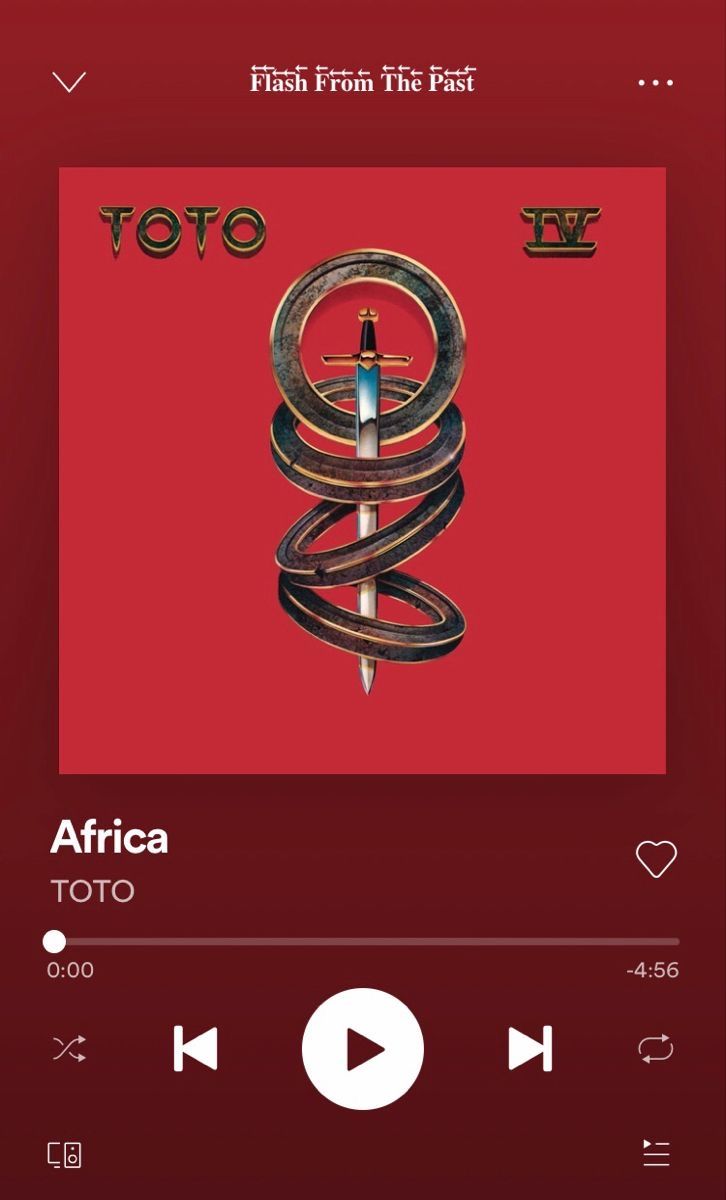 an audio player with the word africa on it's screen and a red background