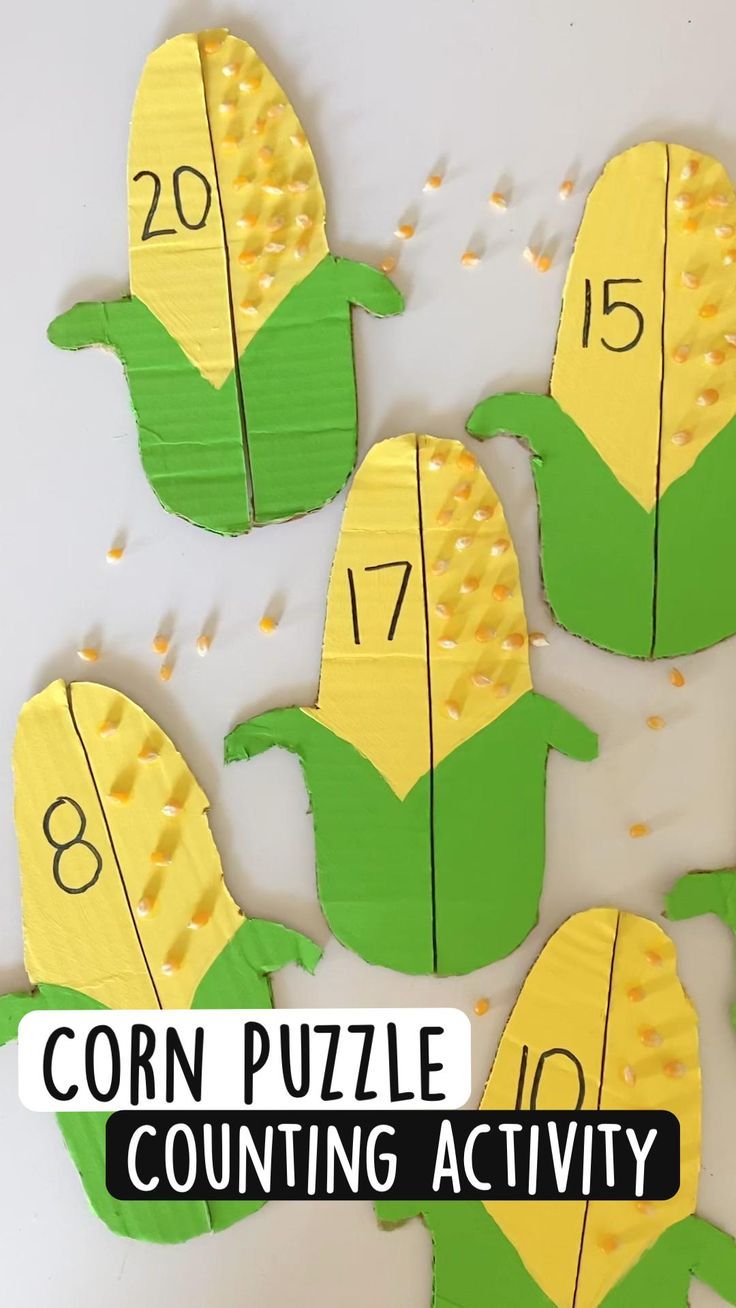 corn on the cob puzzle counting activity for kids