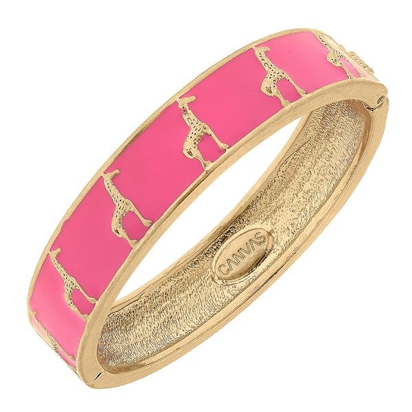 Jasmine Enamel Giraffe Hing... Pink Enamel Jewelry, Preppy Accessories, Star Bangle, Preppy Jewelry, Resin Bangles, Enamel Bangle, Jewelry Accessories Ideas, Stacked Bangles, Beaded Statement Necklace