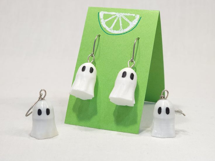 These cute ghosts are the perfect accessory! They are hand painted and 3D printed with PLA, an eco-friendly, biodegradable plastic. The earwires are made with grade 1 pure titanium, so they are safe for anyone with any level of metal allergy! Find the earring display here:  https://www.etsy.com/listing/1390017456/jewelry-display? And other earrings here: https://www.etsy.com/listing/1441769724/cute-heart-earrings? https://www.etsy.com/listing/1441759100/broken-heart-earrings? https://www.etsy.co Ghost Earring, Cute Ghosts, Heart Earring, Ghost Earrings, Biodegradable Plastic, Earring Ideas, Cute Heart, Earring Display, Jewelry Display