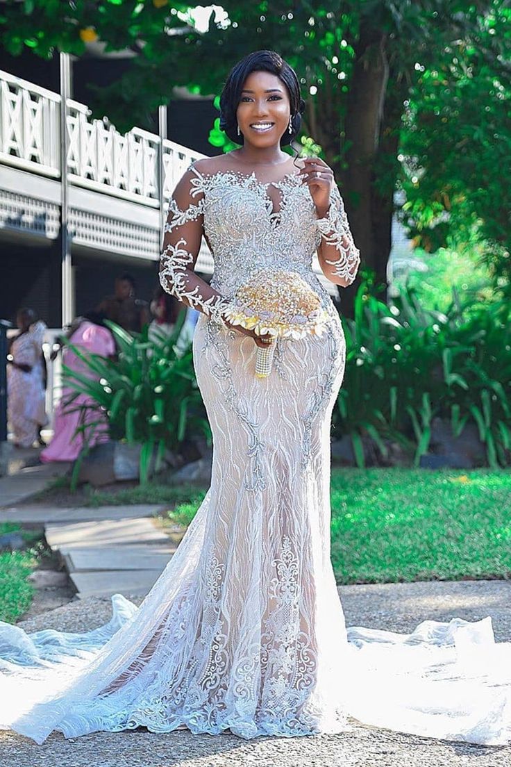 Mermaid Strapless Chapel Train Long Sleeves Tulle Lace Beading Wedding Dress-Ballbella Backless Bridal Dresses, Plus Size Bridal Dresses, Match Outfits, Wedding Dresses Mermaid, Sheer Wedding Dress, Plus Size Wedding Gowns, Wedding Gowns Mermaid, Wedding Dresses Beaded, Bridal Party Dresses