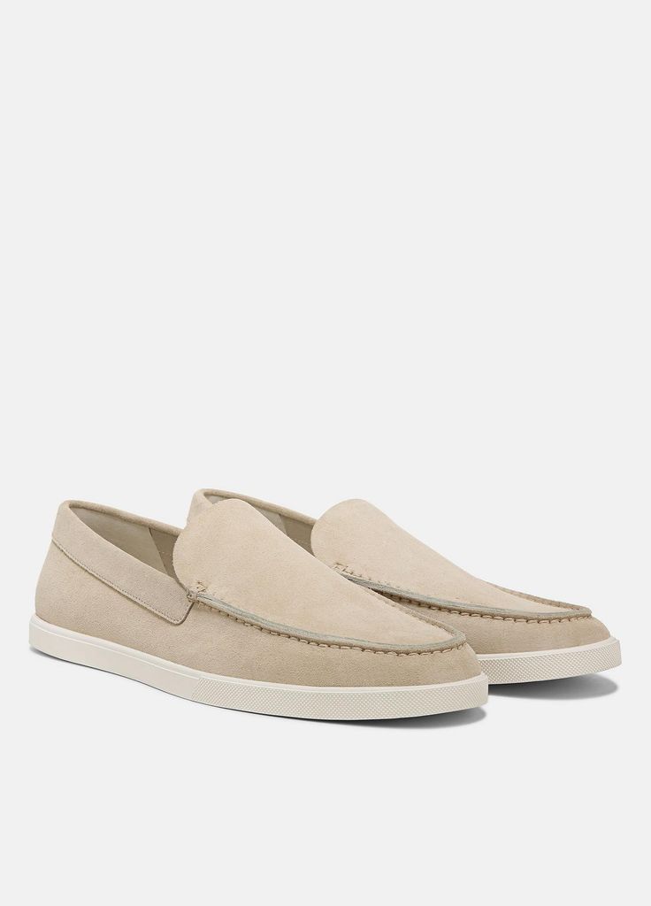 Sonoma Suede Loafer in Loafers & Lace-Ups | Vince Casual Slip-on Loafers With Suede Lining, Casual Leather Loafers With Suede Lining, Spring Suede Moccasins With Plain Toe, Spring Suede Plain Toe Moccasins, Casual Low-top Loafers With Suede Lining, Beige Suede Loafers For Summer, Spring Suede Loafers With Rubber Sole, Casual Suede Loafers With Contrast Sole, Suede Slip-ons For Business Casual In Spring