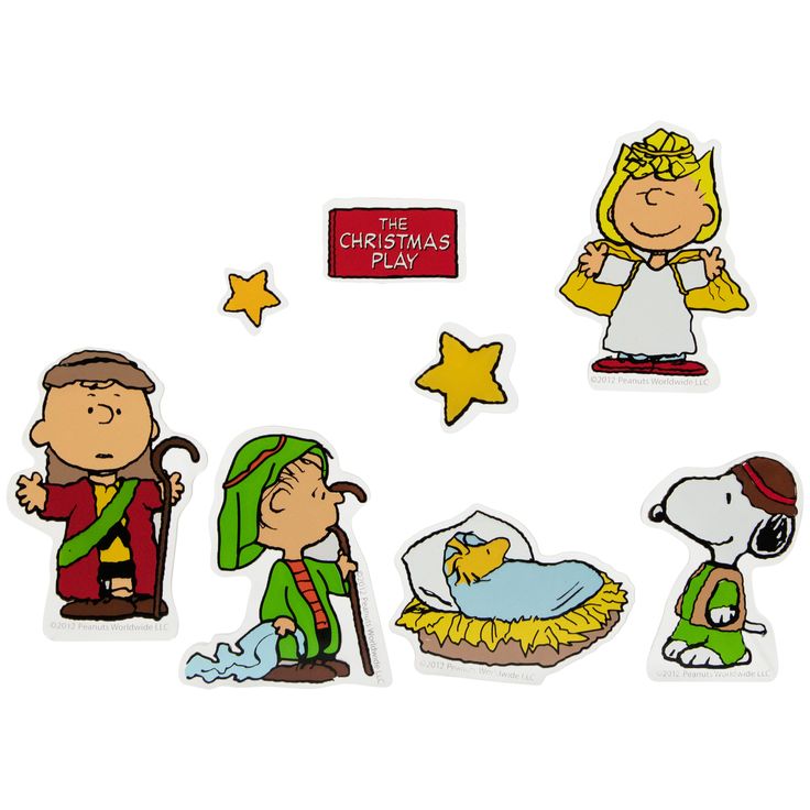 charlie brown christmas stickers on a white background with stars and other holiday related items