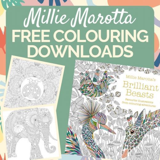 an adult coloring book with the title millie marotta free coloring pages