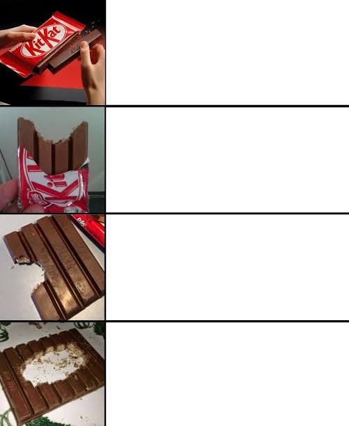 chocolate bars are being cut into squares and placed on top of each other with candy bar wrappers