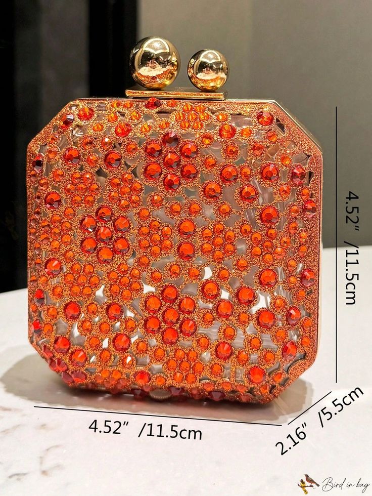 Bird in Bag - Elegant Lady's Orange Evening Bag Large Capacity Rectangular Clutch For Party, Large Capacity Rectangular Party Clutch, Large Capacity Party Bag, Red Large Capacity Party Bags, Orange Rectangular Evening Bag, Orange Rectangular Shoulder Bag For Formal Events, Orange Rectangular Evening Bags, Orange Rectangular Shoulder Bag For Formal Occasions, Orange Rectangular Formal Shoulder Bag