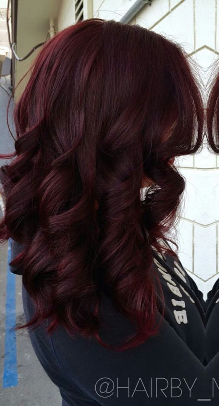 Dark Cherry Wine Hair Color, Dark Wine Red Hair Color, Dark Red Hairstyles, Burgundy Wine Hair, Scarlet Red Hair, Cherry Wine Hair Color Burgundy, Deep Burgundy Hair Color, Red Hair Long, Pelo Color Vino