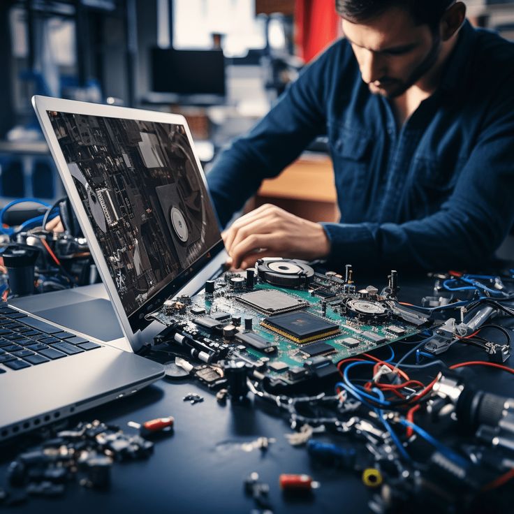 Image og technician repairing laptop in Mount Gravatt Computer Technician, Computer Engineer, Computer Repair Services, Computer Service, Computer Engineering, Engineering Student, Repair Guide, Computer Repair, Tech Support