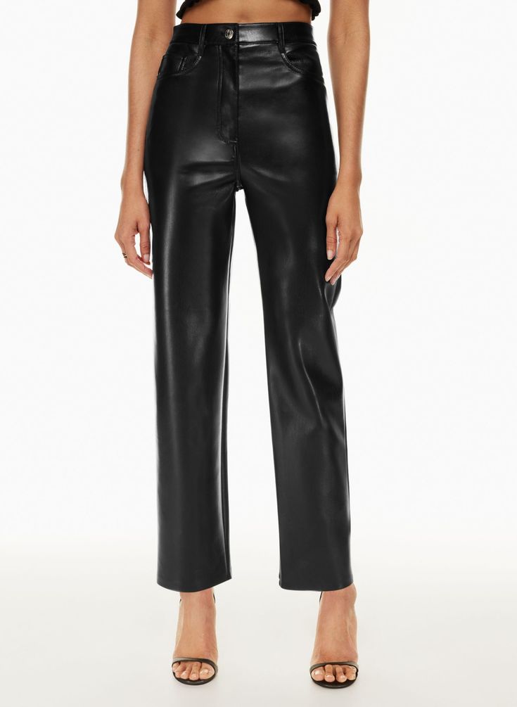 THE MELINA™ SUPER HIGH-RISE PANT | Aritzia Wilfred Melina Pant, Aritzia Melina Pant, Melina Pants, Melina Pant, Wilfred Pants, Vegan Leather Pants, Aritzia Pants, Black Leather Pants, Leather Pant