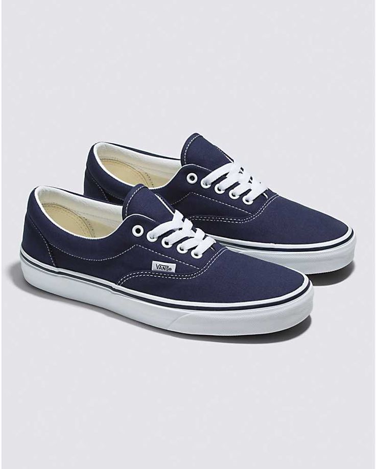 Vans | Era Navy Classics Shoe Retro Blue Skate Shoes With Rubber Sole, Classic Blue Skate Shoes With Rubber Sole, Sporty Navy Sneakers For Skateboarding, Blue Skateboarding Sneakers, Blue Sneakers For Skateboarding, Classic Blue Low-top Skate Shoes, Navy Skate Shoes With Rubber Sole For Sports, Navy Sporty Skate Shoes With Rubber Sole, Navy Round Toe Skate Shoes For Streetwear