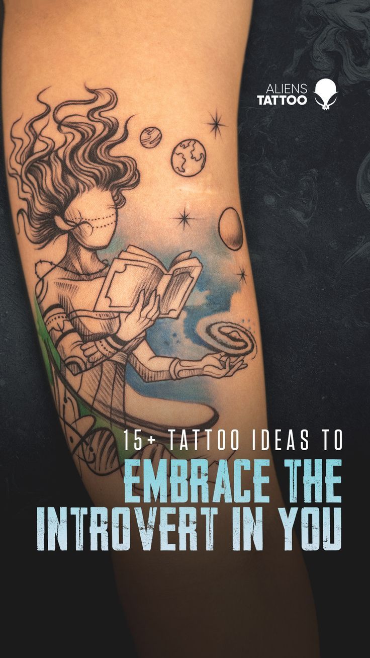 tattoo ideas for introverts by aliens tattoo studio Tattoo Ideas For Creative People, Infj Personality Tattoo Ideas, Disasosiative Tattoos, Imagination Tattoo Ideas, Self Discovery Tattoo Ideas, Tattoo Ideas For Introverts, Tattoo For Introverts, Question Everything Tattoo, Tattoo Ideas For Dissociation