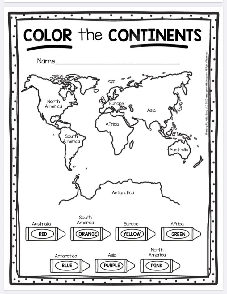 a coloring page with the words color the continents