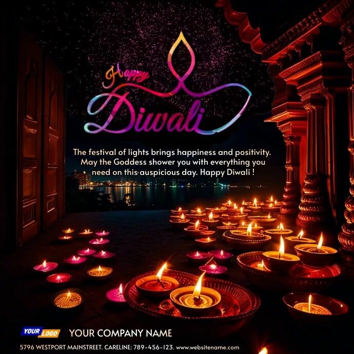 the festival of lights brings happiness and positivity happy diwali greeting card