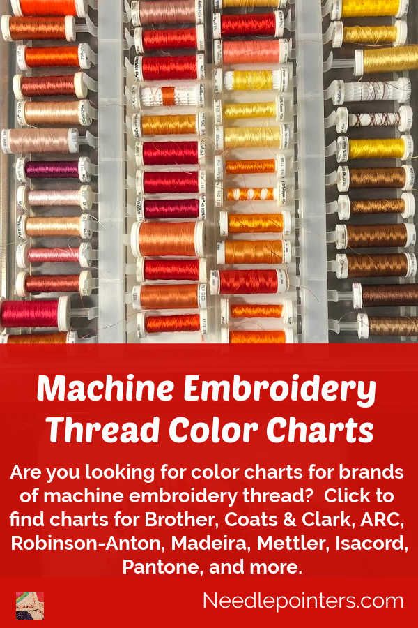 the machine embroidery thread color chart is shown in red and white with text that reads machine embroidery thread color chart are you looking for color chart