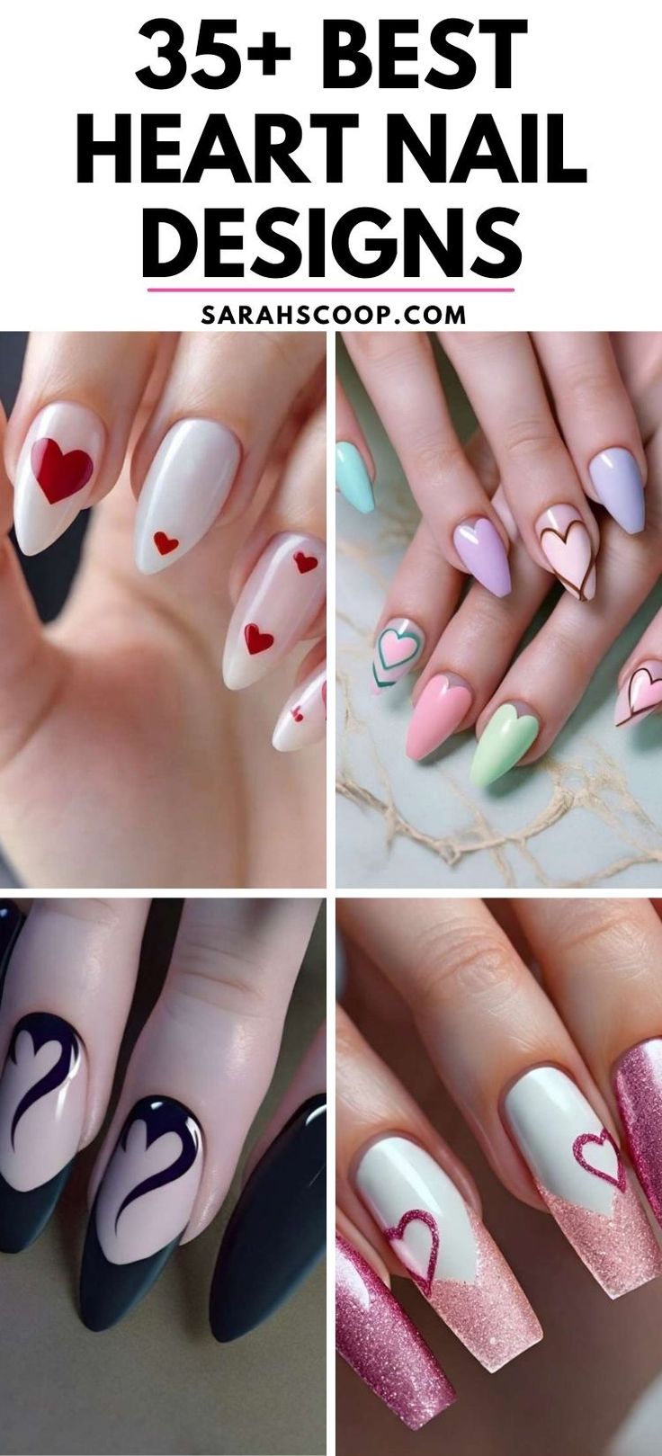 Empower your inner beauty with these radiant heart nail designs!😍💅 #heartnails #nailinspo Heart Design Nails Acrylic, Heart Gel Nail Designs, Gel Nail Designs With Hearts, Bookish Nail Designs, Heartbreak Nails Design, Simple Nails With Heart, Nail With Heart Design, Fall Heart Nails, Small White Heart Nails