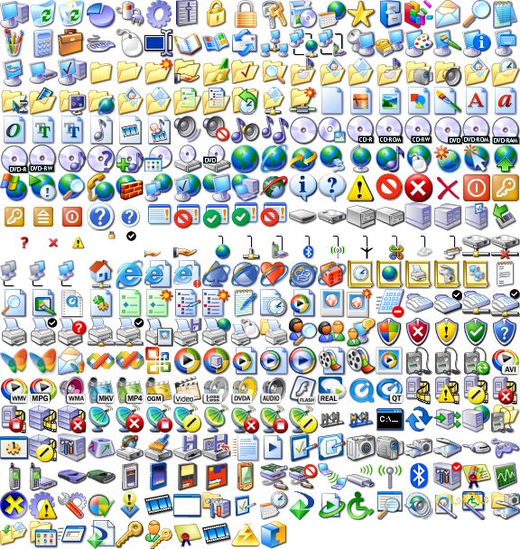 an image of many different icons on a white background for web design and application development