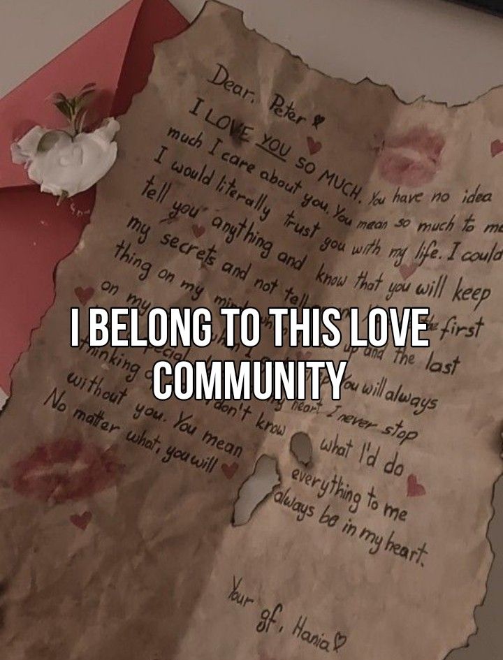 a piece of paper with the words i belong to this love community