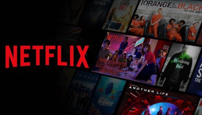 the netflix logo is surrounded by many movies