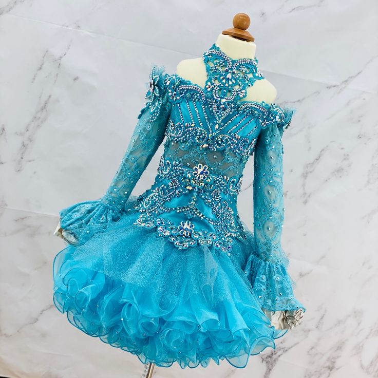 Custom Ultra Mega Glitz Dress Has Stoned Hair Pieces And Earrings All Custom Hand Dyed Fabrics ,Custom Handmade 2 Piece Dress Cupcake Skirt And Bodice Thousands And Thousands Of Swarovski Stones One Of A Kind Cinderella Fashions Original Custom Ice Blue Gorgeousness Smoke And Pet Free Environment This Dress Cost $5800 To Have Made Cupcake Skirt, Glitz Dress, Glitz Pageant, 2 Piece Dress, Cupcake Dress, Cinderella Dresses, Hand Dyed Fabric, Swarovski Stones, Piece Dress