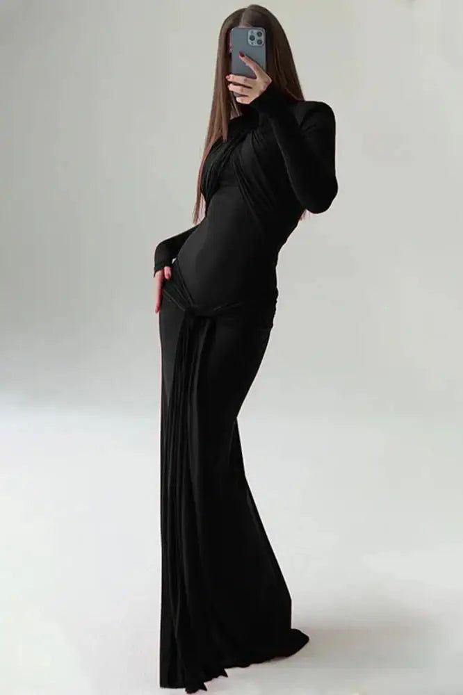 Make a statement with our Halter Collar Long Sleeve Bandage Maxi Dress for women. Featuring shoulder pads and a bodycon silhouette, this dress exudes sophistication and allure. Perfect for adding a touch of glamour to any fashionable event. Details: Fit Type: Slim Neckline: Halter Material: POLYESTER Material: SPANDEX Closure Type: Pullover Waistline: Natural Size (IN) Bust Waist Hip Shoulder Sleeve Length S 30.71-34.65 24.41-27.56 32.68-36.22 14.17 25.00 60.63 M 32.28-36.22 25.98-29.13 34.25-37 Sleek Long Sleeve Fitted Evening Dress, Sleek Fitted Long Sleeve Evening Dress, Bodycon Dress For Date Night Evening, Fitted Bodycon Dress For Date Night Evening, Fitted Sleek Evening Dress For Night Out, Sleek Fitted Evening Dress For Night Out, Fitted Ruched Sheath Maxi Dress, Bodycon Sheath Bandage Evening Dress, Bodycon Sheath Bandage Dress For Evening