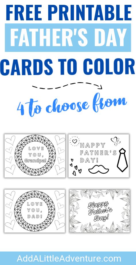 Free Printable Father's Day Cards to Color Cards For Dads, Free Printable Cards, Father's Day Cards, Free Cards, Cards For Kids, Father's Day Diy, Dad Cards, Dad Day, Kids Church