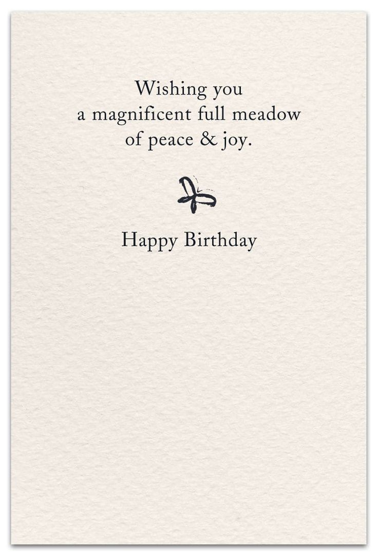 a birthday card with the words wishing you a magnificent full meadow of peace and joy