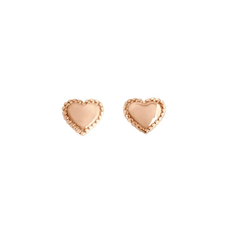 Gigi Clozeau - Lucky Heart earrings, Rose Gold Fine Jewelry Rose Gold Heart Earrings For Pierced Ears, Elegant Sterling Silver Tarnish-resistant Heart Earrings, Rose Gold Heart Earrings Fine Jewelry, Elegant 14k Gold Earrings With Heart Charm, Classic Rose Gold Earrings For Valentine's Day, Rose Gold Heart-shaped Fine Jewelry Earrings, Luxury Rose Gold Heart Earrings, Elegant Heart Bead Drop Earrings, Elegant Heart Bead Earrings For Anniversary