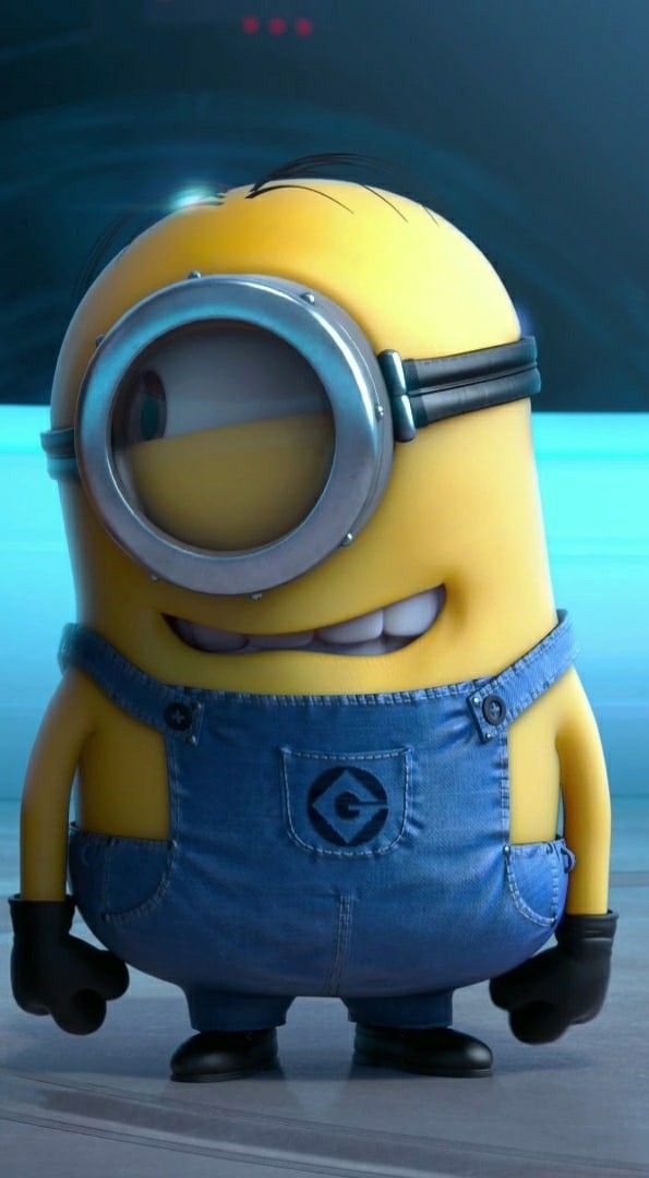 a minion with goggles and overalls on