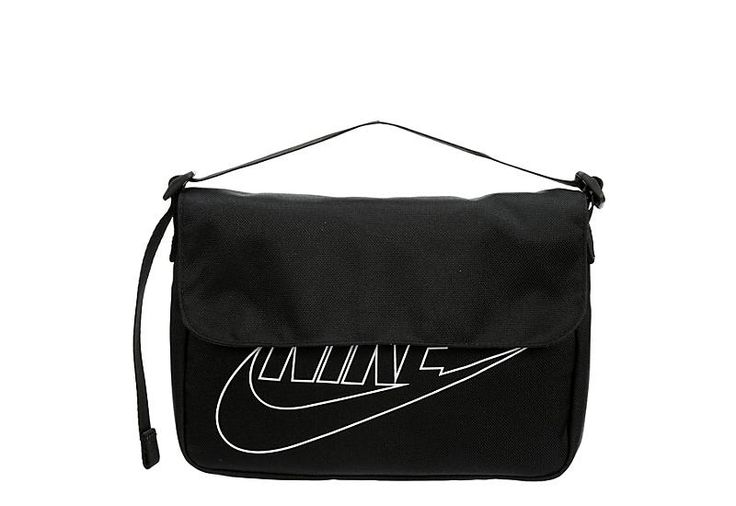 Nike Unisex Futura Crossbody BagKeep your keys, cards and phone organized and stored securely in the Nike Unisex Futura Crossbody bag. The magnetic flap closure provides quick access to your essentials, plus the pockets make room for everything. Complete with a Nike Swoosh logo graphic at front, its the stylish bag you need now for school, work and more. 75% recycled fiber fabric.Internal pocketZip back pocketMessenger bag-style magnetic flap closureShoulder strapSwoosh zipper pulls and printed Functional Black Flap Shoulder Bag, Functional Black Flap Bag, Everyday Nike Rectangular Shoulder Bag, Functional Nike Shoulder Bag For Everyday Use, Black Functional Flap Shoulder Bag, Nike Everyday Rectangular Shoulder Bag, Nike Rectangular Shoulder Bag For Travel, Nike Shoulder Bag For Daily Use, Functional Nike Rectangular Shoulder Bag