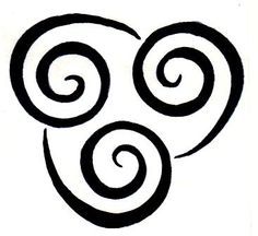 two spirals are shown in black on a white background