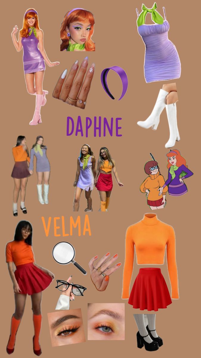 an image of different types of clothes and accessories on display with caption that reads daphne, velima