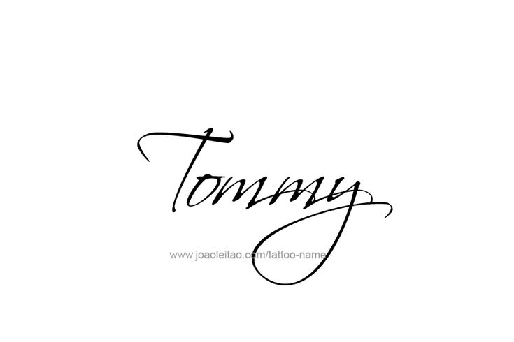 the word tommy written in cursive handwriting