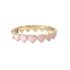 14K Gold Pastel Pink Enamel Eternal Heart Ring – Nana Bijou Cheap Pink Enamel Ring For Gift, Pink Enamel Rings For Gift, Pink 14k Gold Heart Ring Gift, Rose Gold Enamel Ring Jewelry, Pink Enamel Ring For Valentine's Day Gift, Pink Enamel Stackable Jewelry, Pink Stackable Enamel Ring As A Gift, Pink Enamel Stackable Ring As Gift, Adjustable Pink Enamel Rings