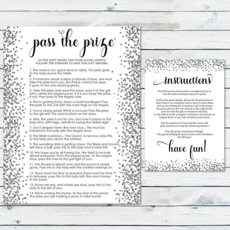 a printable wedding ceremony program with confetti on it and the words pass the prize