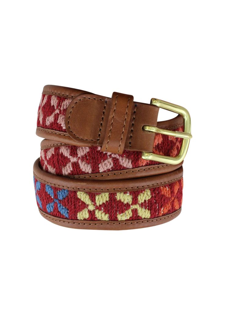 About Our Sumak Kilim Belt Due to popular demand, we created a timeless belt for men & women using our signature Sumak Kilim Carpet textile, supple leather, and a solid brass buckle. Sumak (also spelled Soumak, Soumakh, Sumac, and Soumac) kilims have a stronger weave and a more textural hand than other types of kilim carpets. They are known for their intricate designs that incorporate finely detailed symbols, figures, and representations of animals. The crisp and boldly contrasting blues, re Luxury Adjustable Embroidered Belt, Classic Adjustable Embroidered Belt, Classic Adjustable Fabric Belt, Vintage Leather Embroidered Belt, Formal Brown Embroidered Belt, Luxury Embroidered Brown Belts, Black Tie Shoes, Flying Carpet, Velvet Slippers