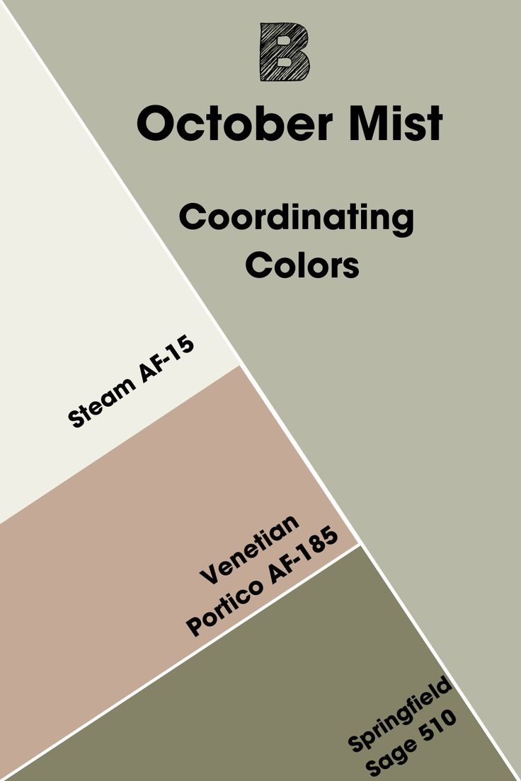 the color scheme for october mist coordinating colors