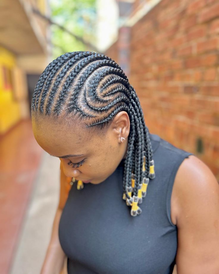 Meduim cornrows with beads❤️ Braids Hairstyles With Beads, Cornrows With Beads, Braid Hairstyle, Braided Hairstyles, Braids, Hairstyles, Beads, Hair Styles, Quick Saves